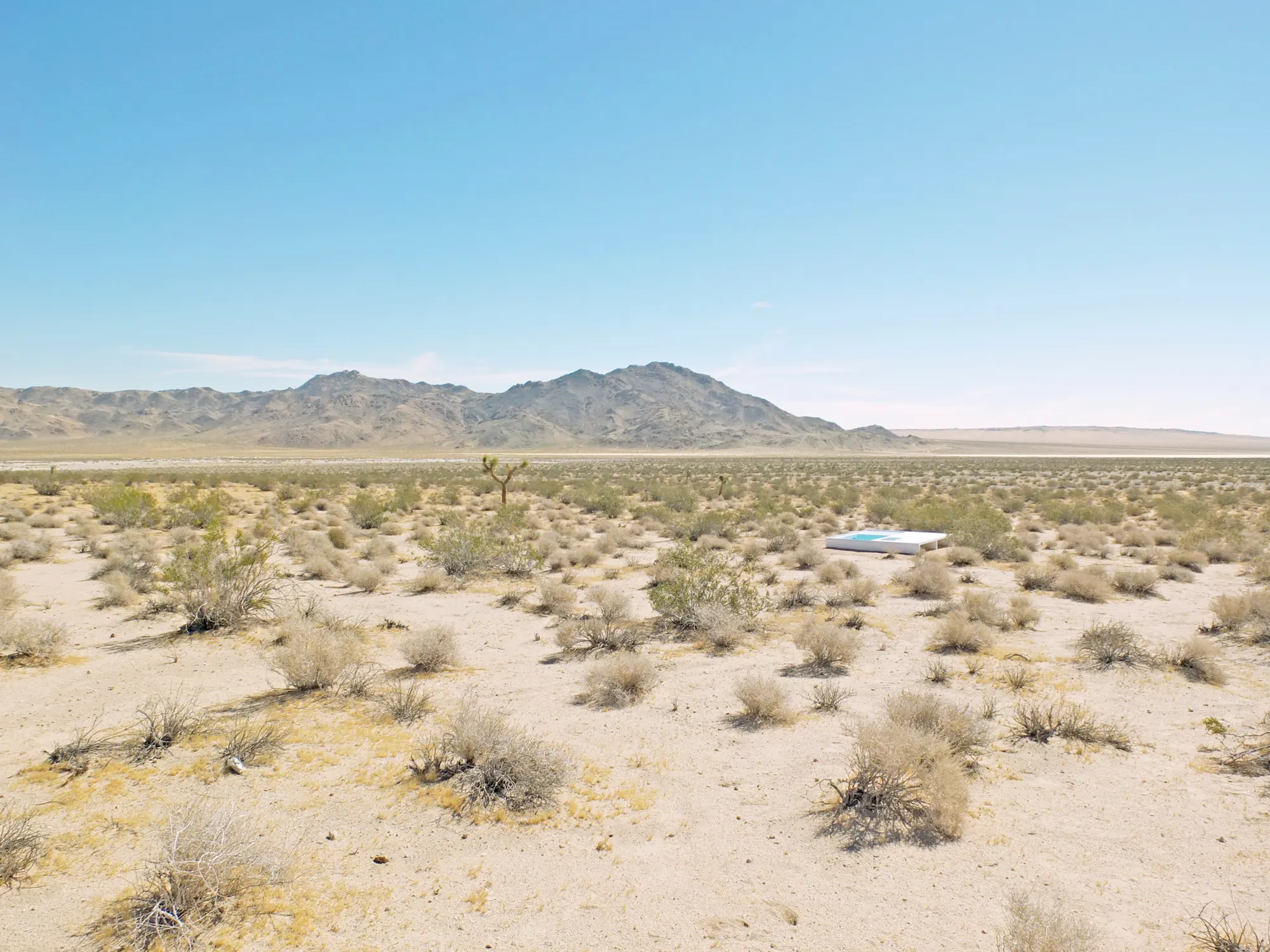 Picture of the Social Pool in the Mojave Desert from a distance